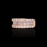 14K Yellow Gold 6.00 Carat Channel Set Multi Row Diamond Ring