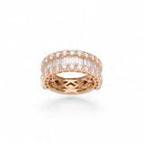 14K Yellow Gold 6.00 Carat Channel Set Multi Row Diamond Ring