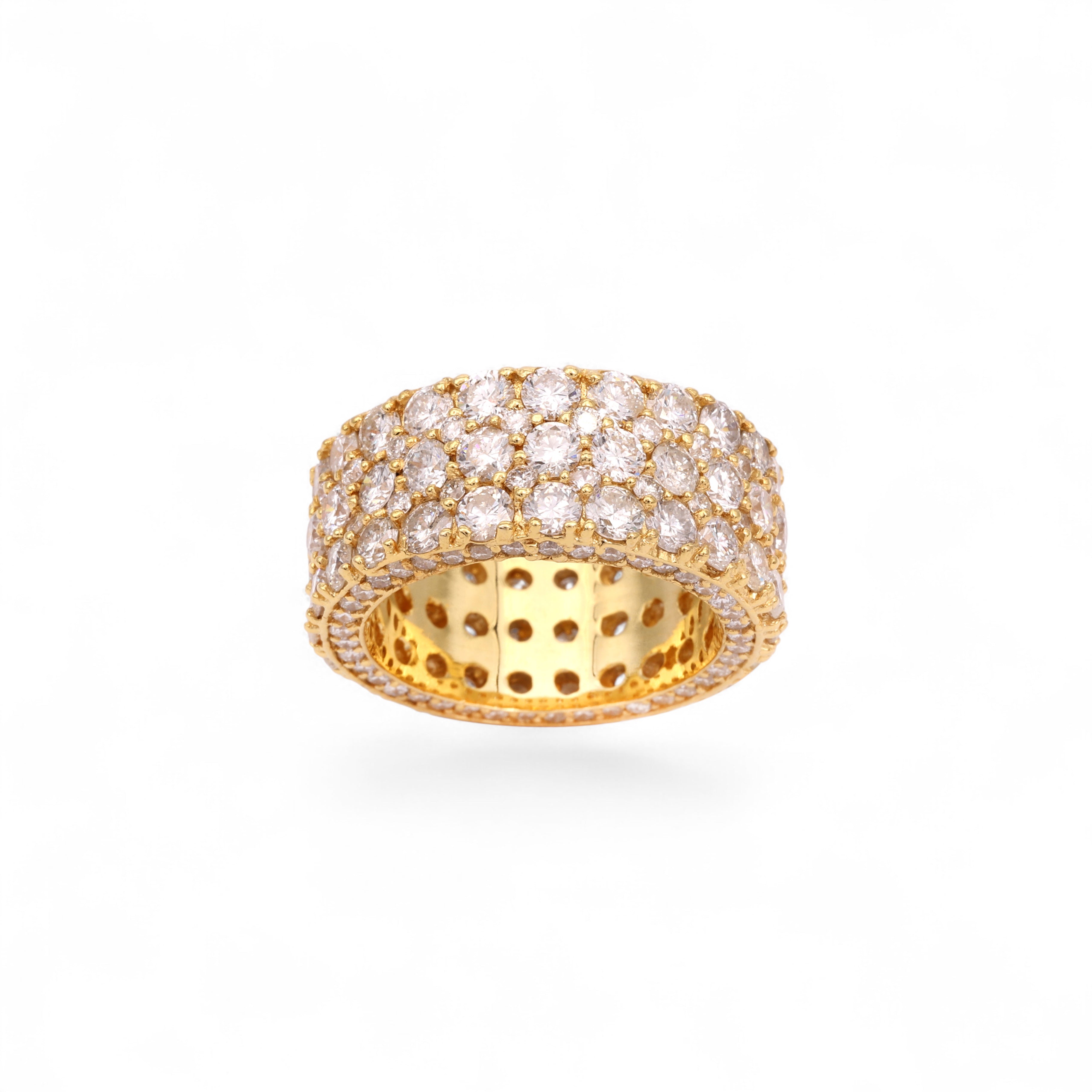 14K Yellow Gold 9.80 Carat Natural Diamond Eternity Ring