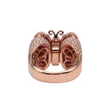 14K Rose Gold Butterfly 4.93 Carat Multi Color Diamond Ring