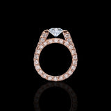 14K Rose Gold Channel Set  8.28 Carat Multi Row Diamond Ring