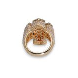 14K Yellow Gold 4.00 Carat Natural Diamond Gothic Style Cross Ring