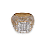 14K Yellow Gold 8.36 Carat Natural Diamond Square Ring