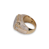 14K Yellow Gold 8.36 Carat Natural Diamond Square Ring