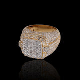 14K Yellow Gold 8.36 Carat Natural Diamond Square Ring