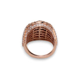 14K Rose Gold 4.13 Carat Natural Diamond Iced-Out Octagon Statement Ring