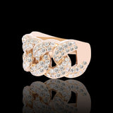 14K Yellow Gold 3.00 Carat Natural Diamond Crossover Ring
