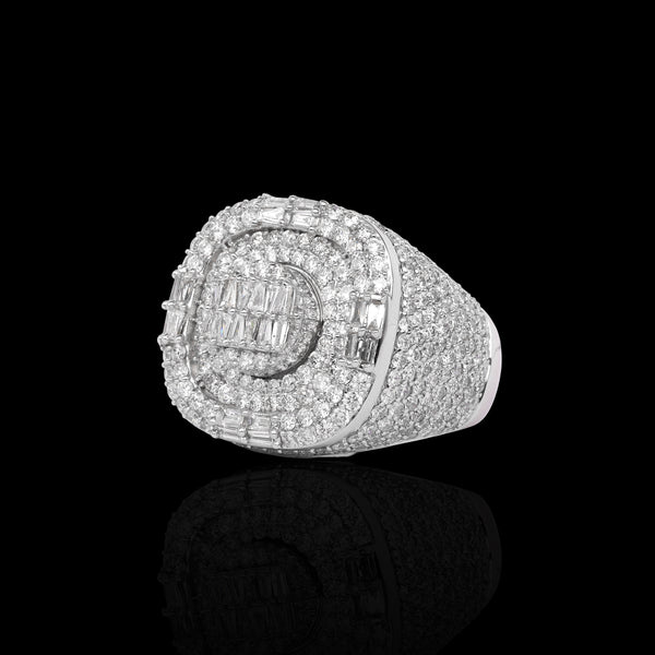 14K White Gold 5.22 Carat Multi Layer Cluster Diamond Ring