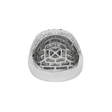 Anillo de oro blanco de 14 quilates con diamantes de racimo de varias capas y 5,22 quilates
