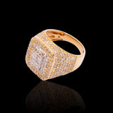 14K Yellow Gold 4.77 Carat Natural Diamond Square Ring