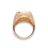 14K Yellow Gold 4.77 Carat Natural Diamond Square Ring