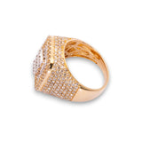 14K Yellow Gold 4.77 Carat Natural Diamond Square Ring