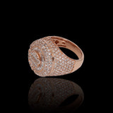 14K Rose Gold 4.62 Carat Natural Diamond Round Dome Ring