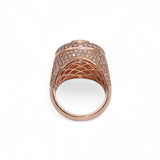 14K Rose Gold 4.62 Carat Natural Diamond Round Dome Ring
