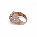 14K Rose Gold 4.62 Carat Natural Diamond Round Dome Ring