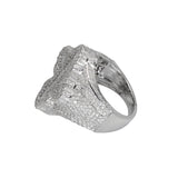 14K White Gold Latin Cross Ring | 4.39 Carat Baguette & Round-Cut Diamonds