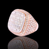 14K Rose Gold 3.80 Carat Natural Diamond Square Champion Ring