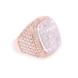 14K Rose Gold 3.80 Carat Natural Diamond Square Champion Ring