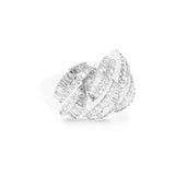 14K White Gold 8.00 Carat Natural Diamond Crossover Ring