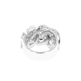 14K White Gold 8.00 Carat Natural Diamond Crossover Ring