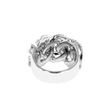 14K White Gold 8.00 Carat Natural Diamond Crossover Ring