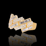 14K Yellow Gold 1.61 Carat Natural Diamond Cuban Style Ring