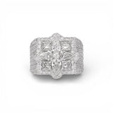 14K White Gold 13.41 Carat Multi Shape Natural Diamond Ring