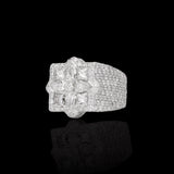 14K White Gold 13.41 Carat Multi Shape Natural Diamond Ring