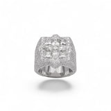 14K White Gold 13.41 Carat Multi Shape Natural Diamond Ring