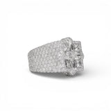 14K White Gold 13.41 Carat Multi Shape Natural Diamond Ring