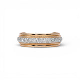 Anillo de oro amarillo de 14 quilates con diamantes naturales de 1,08 quilates para alianzas de boda