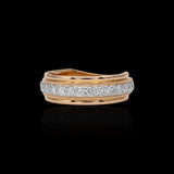 Anillo de oro amarillo de 14 quilates con diamantes naturales de 1,08 quilates para alianzas de boda