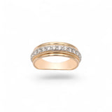 Anillo de oro amarillo de 14 quilates con diamantes naturales de 1,08 quilates para alianzas de boda