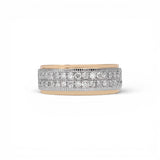 Anillo de oro amarillo de 14 quilates con diamantes naturales pavé de 1,29 quilates