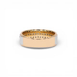 Anillo de oro amarillo de 14 quilates con diamantes naturales pavé de 1,29 quilates