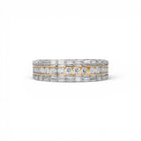 Anillo de oro amarillo de 14 quilates con diamantes naturales de 1,04 quilates para banda de boda