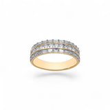 Anillo de oro amarillo de 14 quilates con diamantes naturales de 1,04 quilates para banda de boda