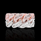 14K Two-Tone Gold 8.00 Carat Natural Diamond Eternity Crossover Ring