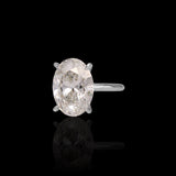 14K White Gold 10.35 Carat Oval Lab Diamond Engagement Ring