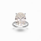 14K White Gold 10.35 Carat Oval Lab Diamond Engagement Ring