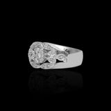 14K White Gold 1.03 Carat Flower Natural Diamond Ring