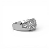 14K White Gold 1.03 Carat Flower Natural Diamond Ring