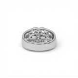 14K White Gold 1.03 Carat Flower Natural Diamond Ring