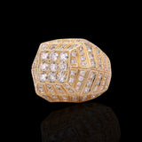14K Yellow Gold 5.50 Carat Imperial Radiant Cluster Diamond Ring