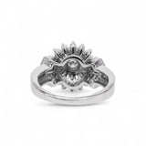 14K White Gold 1.60 Carat Ballerina Halo Diamond Ring