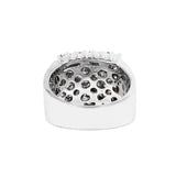 14K White Gold 3.00 Carat Natural Diamond Pave-Set Square Ring