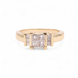 14K Yellow Gold Natural Diamond Engagement Ring