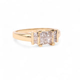 14K Yellow Gold Natural Diamond Engagement Ring