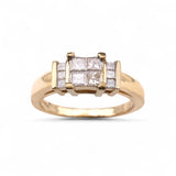 14K Yellow Gold Natural Diamond Engagement Ring