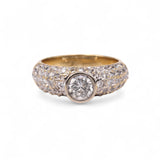 14K Yellow Gold 2.00 Carat Round Pave Diamond Ring